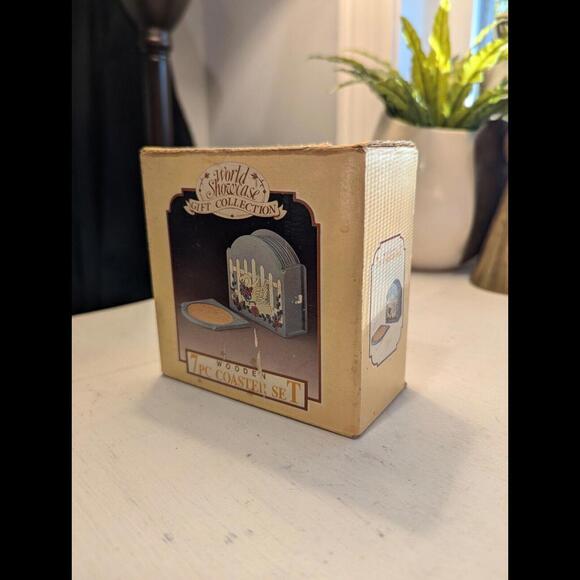 Vintage Wooden Shabby Chic Swan Coasters/ World Showcase Gift Collection/ Taiwan - Picture 2 of 4